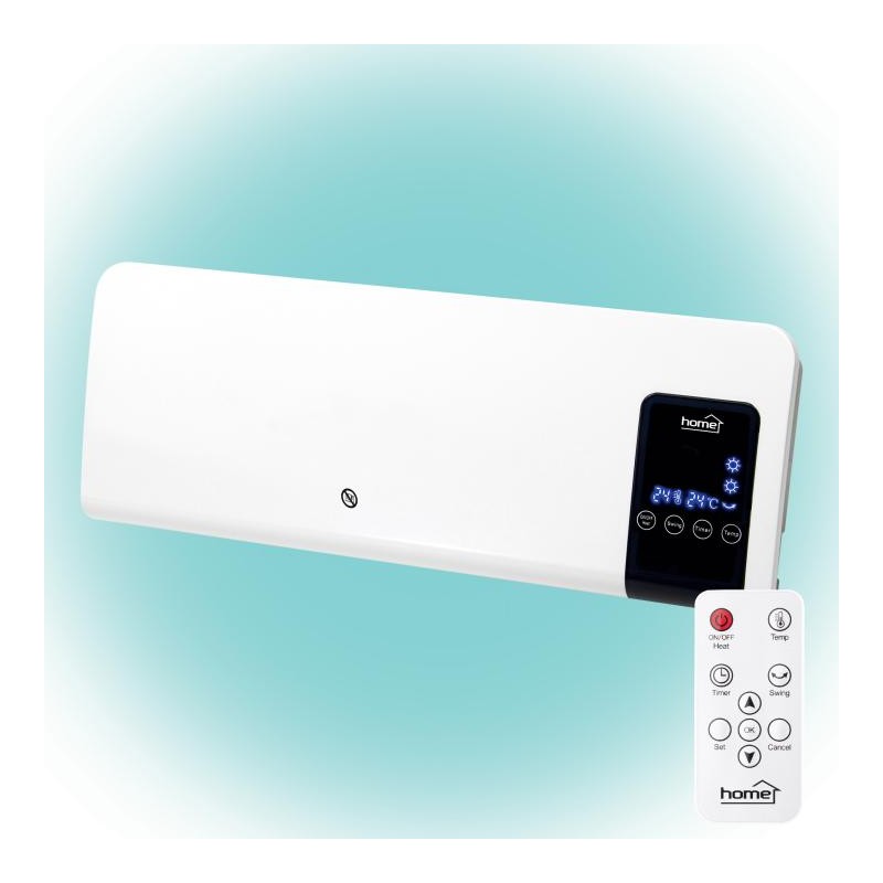 Nástenný ventilátorový ohrievač, s programom stop