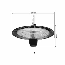 Vonkajší karbónový ohrievač, zavesiteľný, max. 1500 W, IPX4