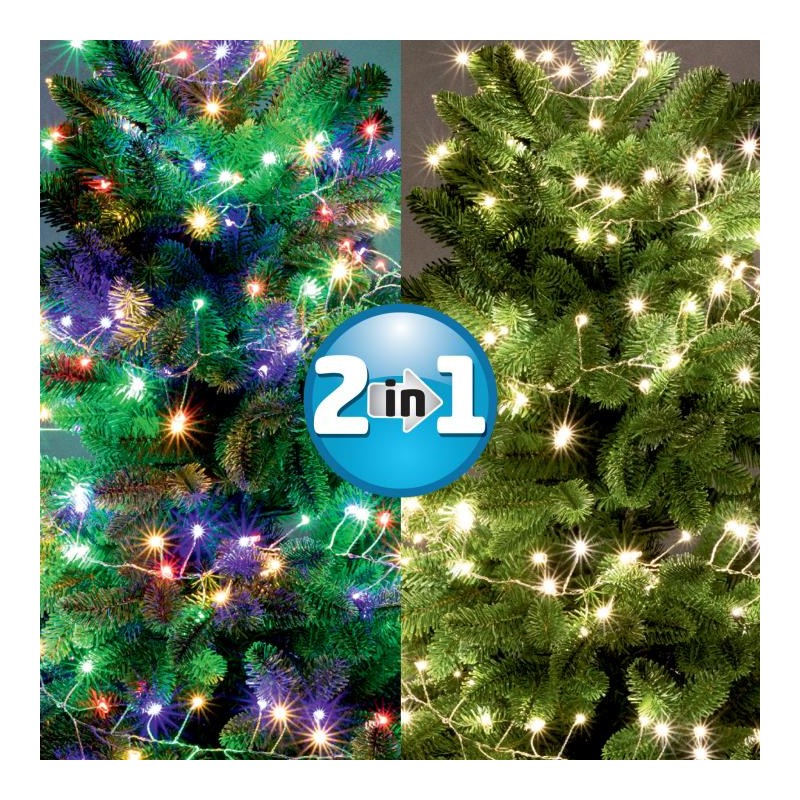 Micro LED cluster svietiaci reťazec, 600 LED, 3 9m, multicolor, 8pr