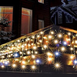LED svetelný záves s cencúľmi, blikajúci, 5m, IP44, 230V