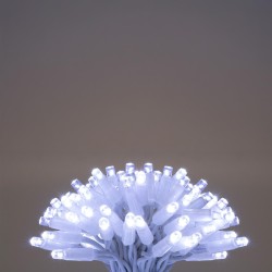Spojovateľný svietiaci reťazec, 200 LED, biely kábel, na vonkajšie použitie