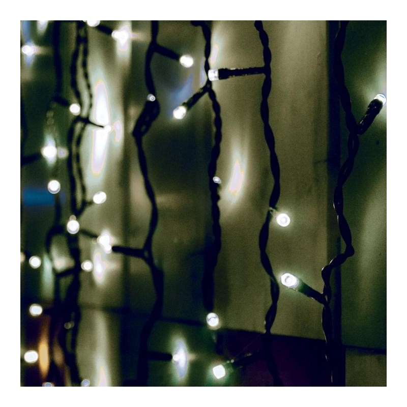 Spojovateľný svetelný záves, 204 LED, biela, na vonkajšie použitie