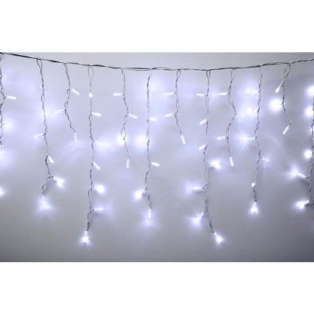Spojovateľný svietiaci reťazec cencúle, 200 LED, biely kábel, na vonkajšie použitie