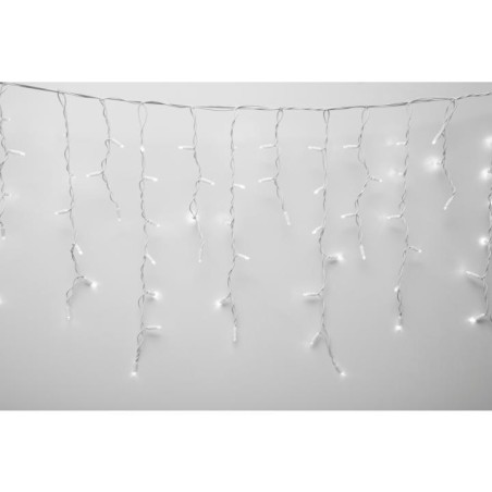 Spojovateľný svietiaci záves, cencúľ, 200 LED, biely kábel, na vonkajšie použitie