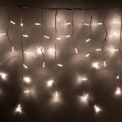 Spojovateľný svietiaci záves, cencúľ, 200 LED, biely kábel, na vonkajšie použitie