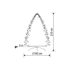 Umelý vianočný stromček s LED osvetlením, výška 210 cm