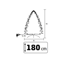 Umelý vianočný stromček so zabudovaným LED osvetlením, výška 180 cm