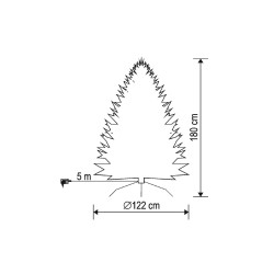 Umelý vianočný stromček s LED osvetlením, výška 180 cm