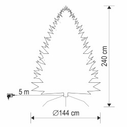 Umelý vianočný stromček so zabudovaným LED osvetlením, 240 cm
