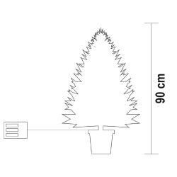 Umelý vianočný stromček s LED osvetlením, na batérie, výška 90 cm