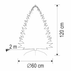 LED umelý stromček s optickými vláknami, 120 cm