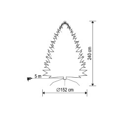 Umelý vianočný stromček s LED osvetlením, výška 240 cm