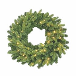 Umelý veniec s LED, 60 cm, teplá biela