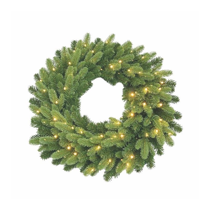 Umelý veniec s LED, 60 cm, teplá biela