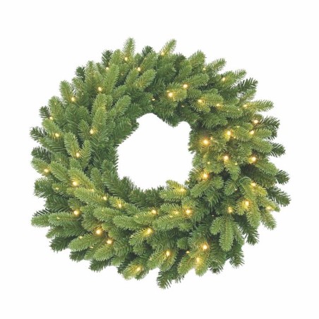 Umelý veniec s LED, 60 cm, teplá biela