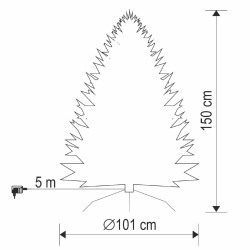 Umelý vianočný stromček so zabudovaným LED osvetlením, 150 cm