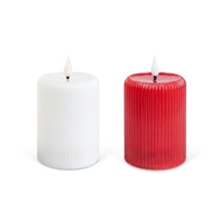 LED candle – flame effect – battery-operated – 10 × 7.5 cm – 2 types