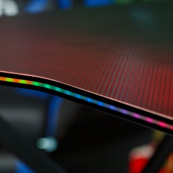 Herný stôl - 120 x 60 x 75 cm - RGB LED, USB, držiak na pohár, držiak na slúchadlá, 15 mm MDF-čierny