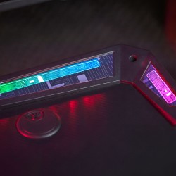 Herný stôl - 120 x 60 x 75 cm - RGB LED, USB, držiak na pohár, držiak na slúchadlá, karbónový-čierny