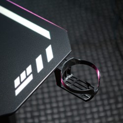 SK: Herný stôl - 120 x 60 x 75 cm - RGB LED, USB, držiak na nápoj, držiak na slúchadlá, 5 mm sklo