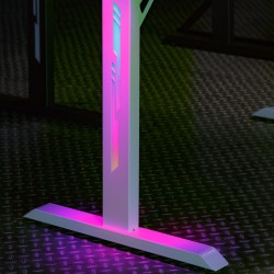 SK: Herný stôl - 120 x 60 x 75 cm - RGB LED, USB, držiak na nápoj, držiak na slúchadlá, 5 mm sklo