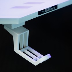 SK: Herný stôl - 120 x 60 x 75 cm - RGB LED, USB, držiak na nápoj, držiak na slúchadlá, 5 mm sklo