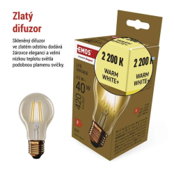 Žiarovka LED E27 4,5 W A60 biela teplá EMOS Z55032 Vintage
