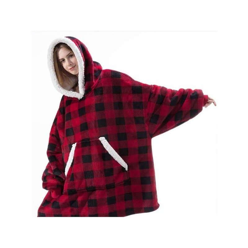 Mikinová deka 4L 10793c Red/black