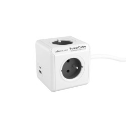 POWERCUBE Extended USB A+C FR Grey 1,5 m
