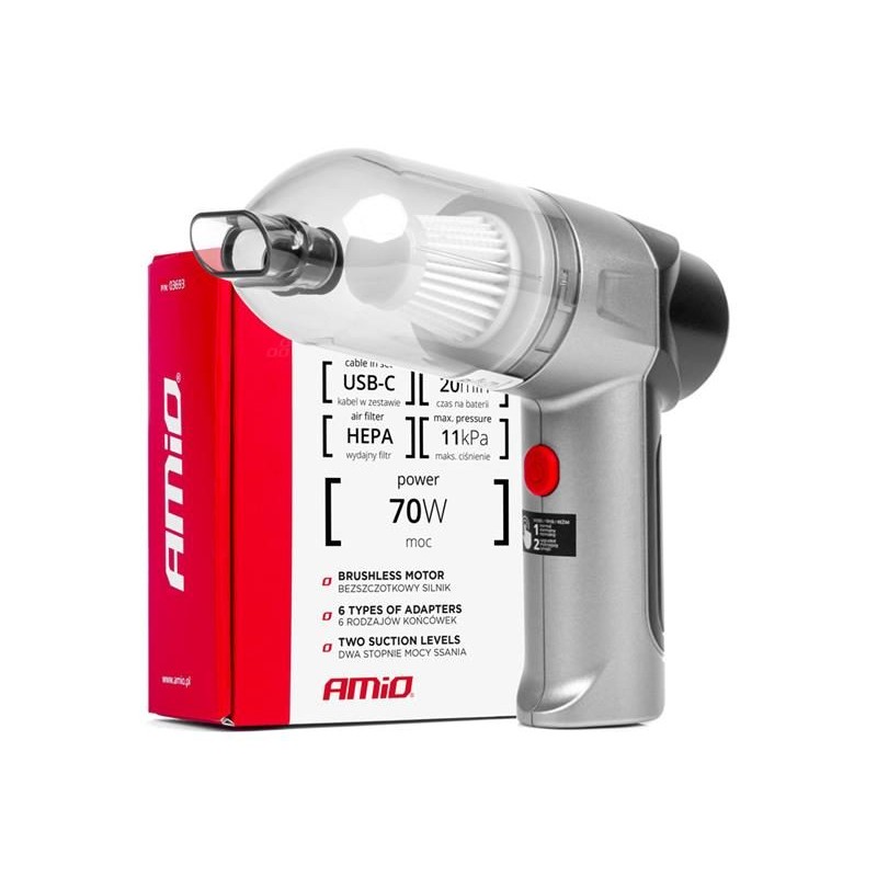 Vysávač ručný AMIO 03693 do auta 70W