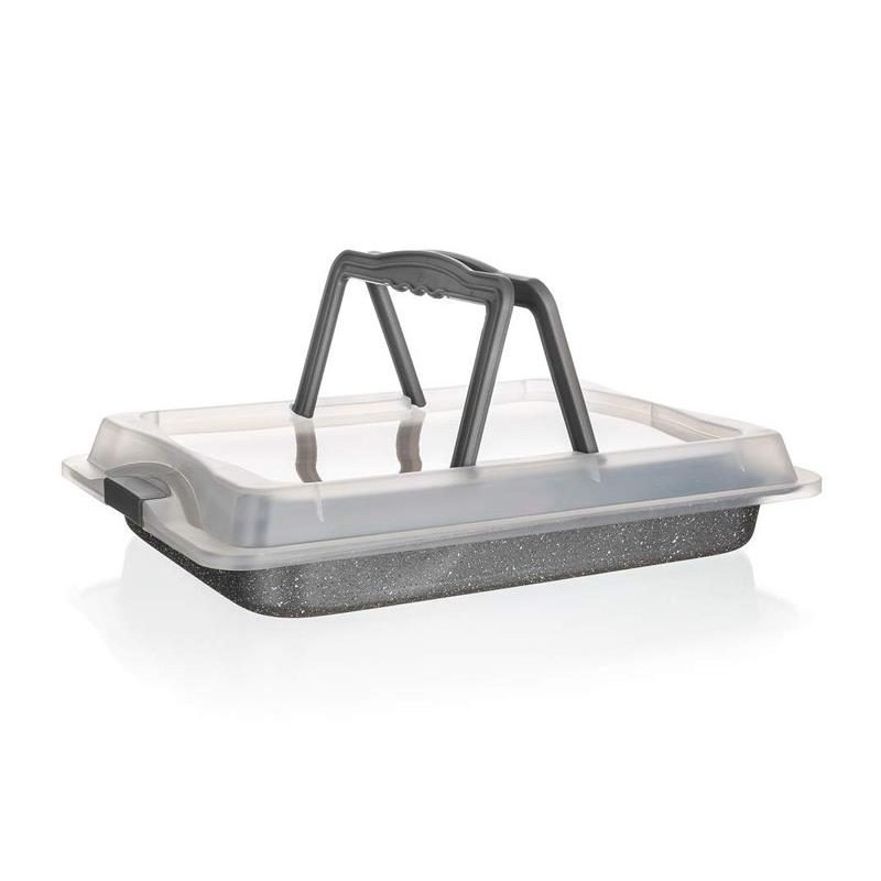 Plech na pečenie BANQUET Granite 42x29cm s vekom
