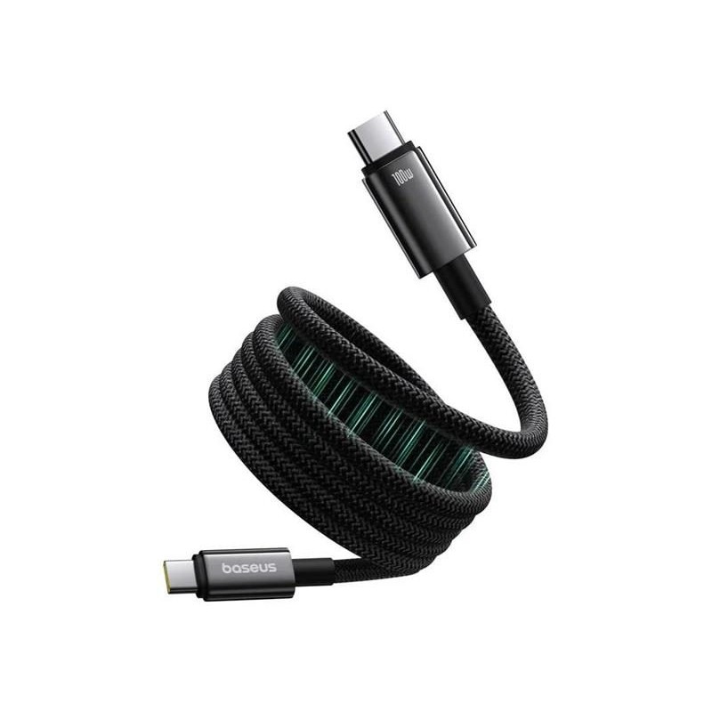 Kábel BASEUS Tungsten Gold USB-C/USB-C 1m Black 100W