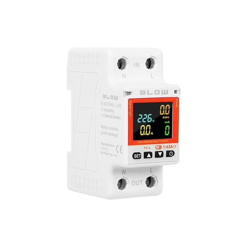 Inteligentný elektromer na DIN lištu BLOW 72-106 WiFi Tuya