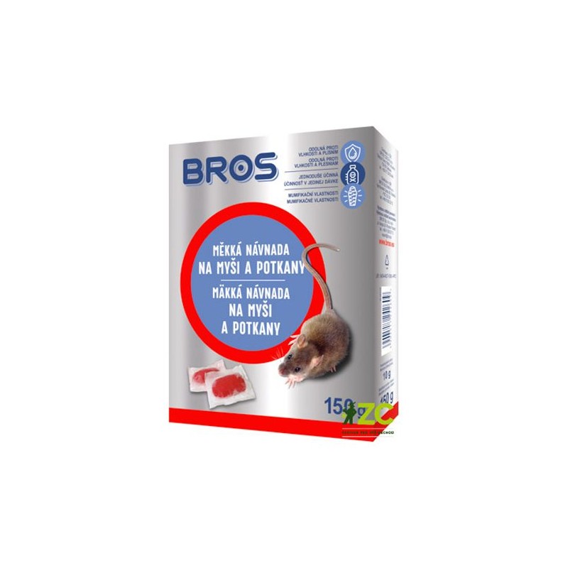 Mäkká návnada na myši a potkany BROS 150g