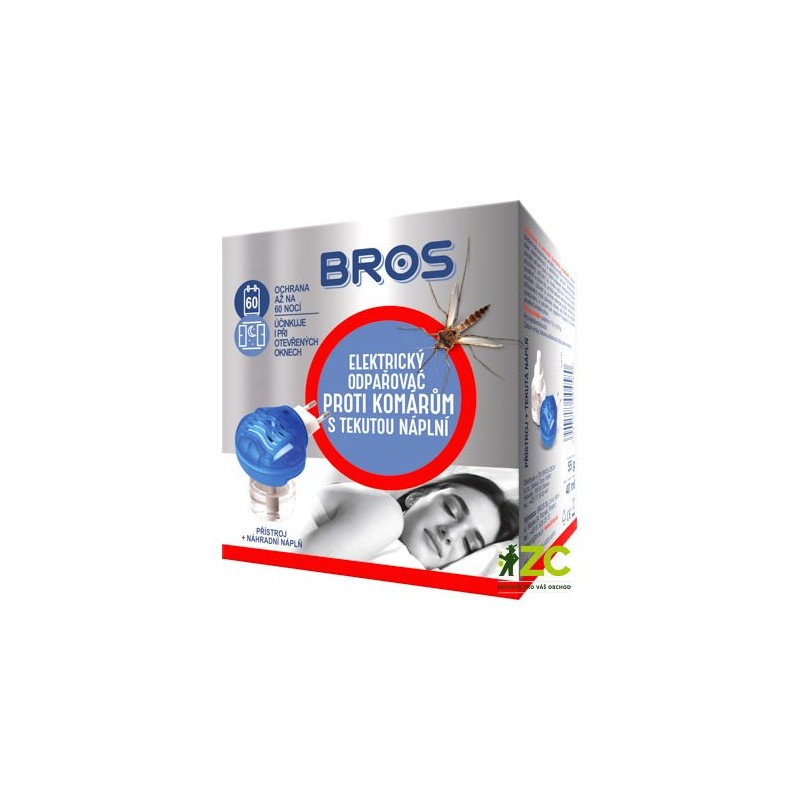 Odpudzovač komárov BROS s tekutou náplňou 40ml (60 nocí)