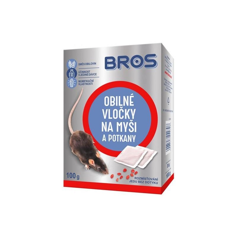 Obilné vločky na myši, krysy a potkany BROS 100g