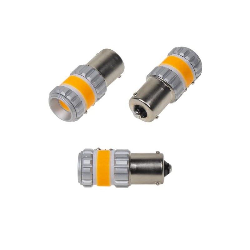 Autožiarovka LED BAU15s 9-60V 12W CARCLEVER oranžová balenie 2ks