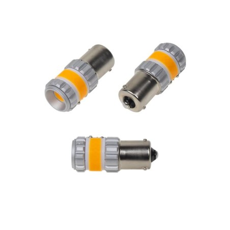 Autožiarovka LED BAU15s 9-60V 12W CARCLEVER oranžová balenie 2ks