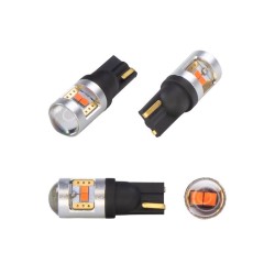 Autožiarovka LED T10 12/24V CARCLEVER 952034cbred 6LED/CSP CAN-Bus červená 2ks