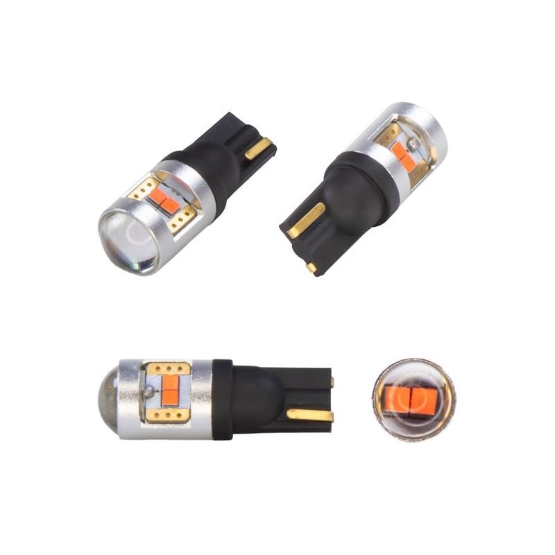 Autožiarovka LED T10 12/24V CARCLEVER 952034cbred 6LED/CSP CAN-Bus červená 2ks
