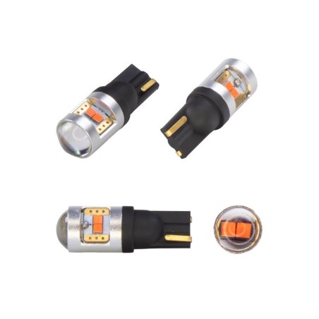 Autožiarovka LED T10 12/24V CARCLEVER 952034cbred 6LED/CSP CAN-Bus červená 2ks