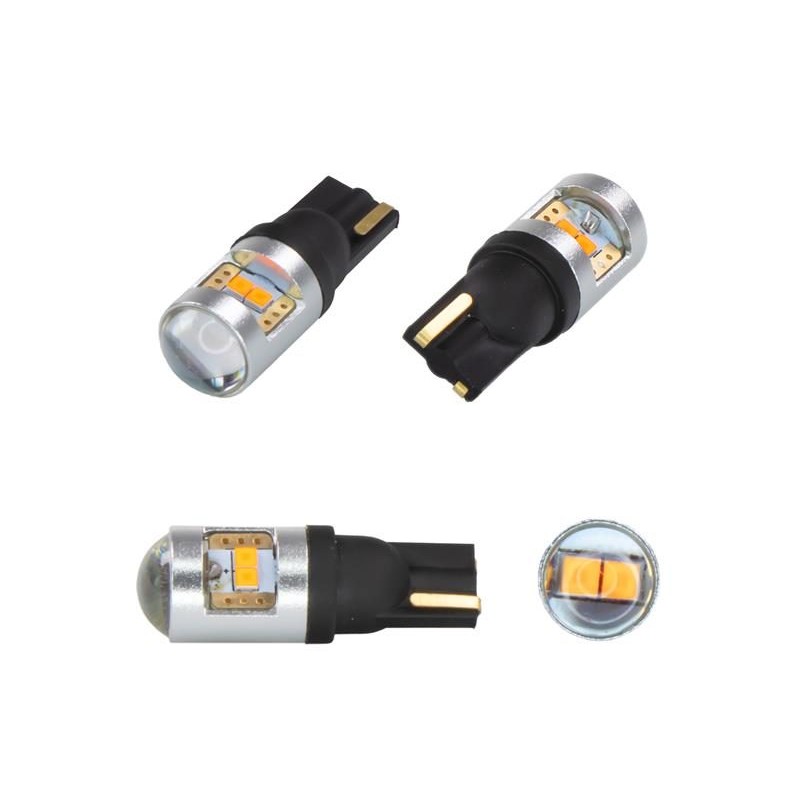 Autožiarovka LED T10 12/24V CARCLEVER 952034cbora 6LED/CSP CAN-Bus oranžová 2ks