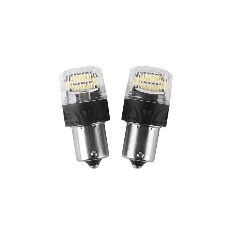 Autožiarovka LED BA15S 12V CARCLEVER 16LED 2835SMD biela 2ks