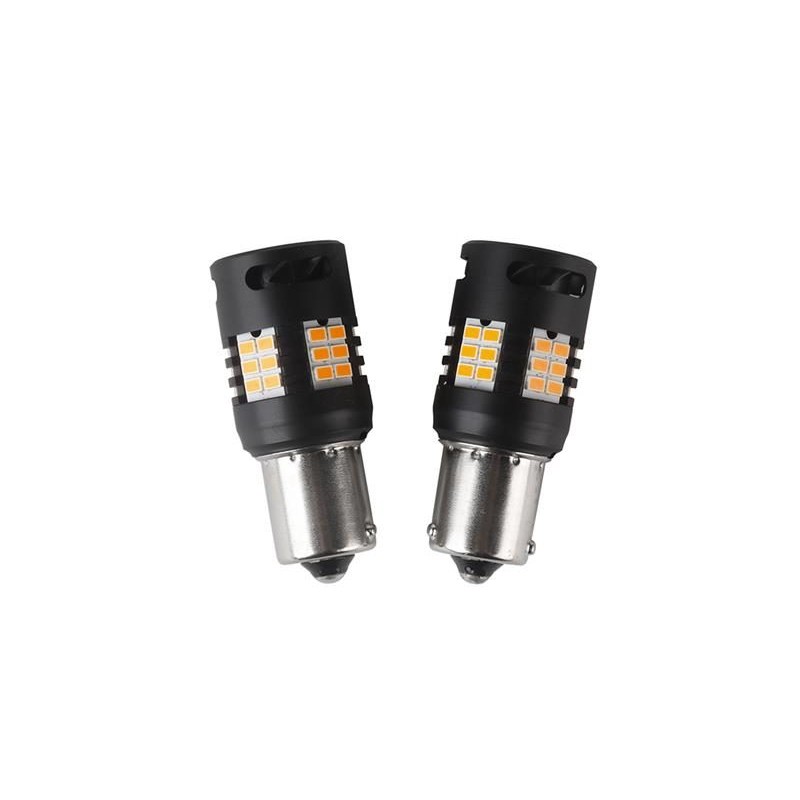 Autožiarovka LED BAU15S 12V CARCLEVER 30LED 3020SMD oranžová 2ks