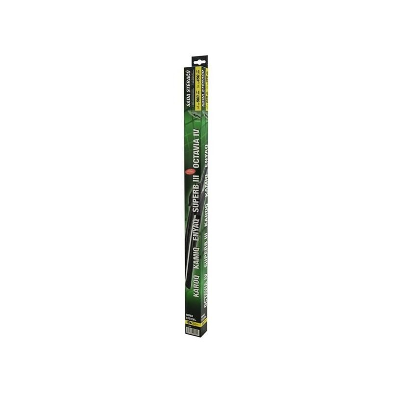 Ploché stierače COMPASS FLAT SET 660+450 mm GREEN OCT IV, SUP III, Karoq, Kamiq, Enyaq
