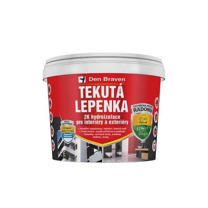 Tekutá lepenka DEN BRAVEN sivá 21kg